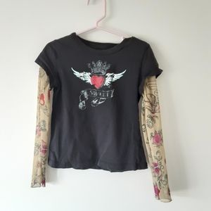 Girls fake tattoo sleeve shirt